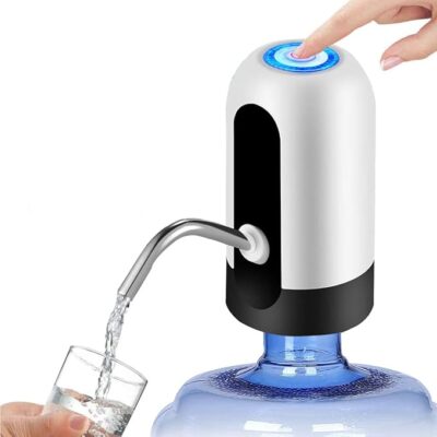 Guangtoul Upgraded Water Bottle Pump,5 Gallon Usb Charging Automatic Drinking Water Pump,Universal 2-5 Gallon Jugs Portable Electric Water Bottle Dispenser For Home Kitchen Office (White) - 5 L